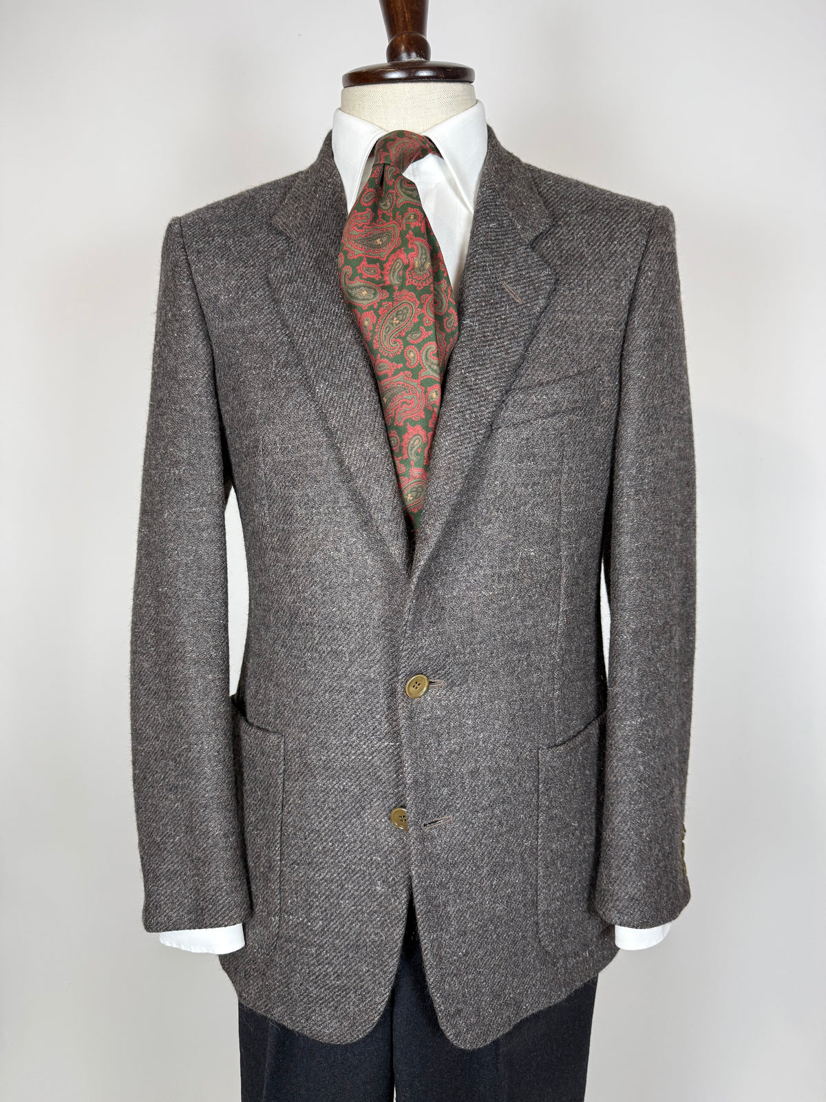 Giacca Corneliani anni '70/'80 tweed marrone tabacco - tg. 46/48