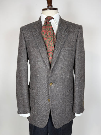 Giacca Corneliani anni '70/'80 tweed marrone tabacco - tg. 46/48