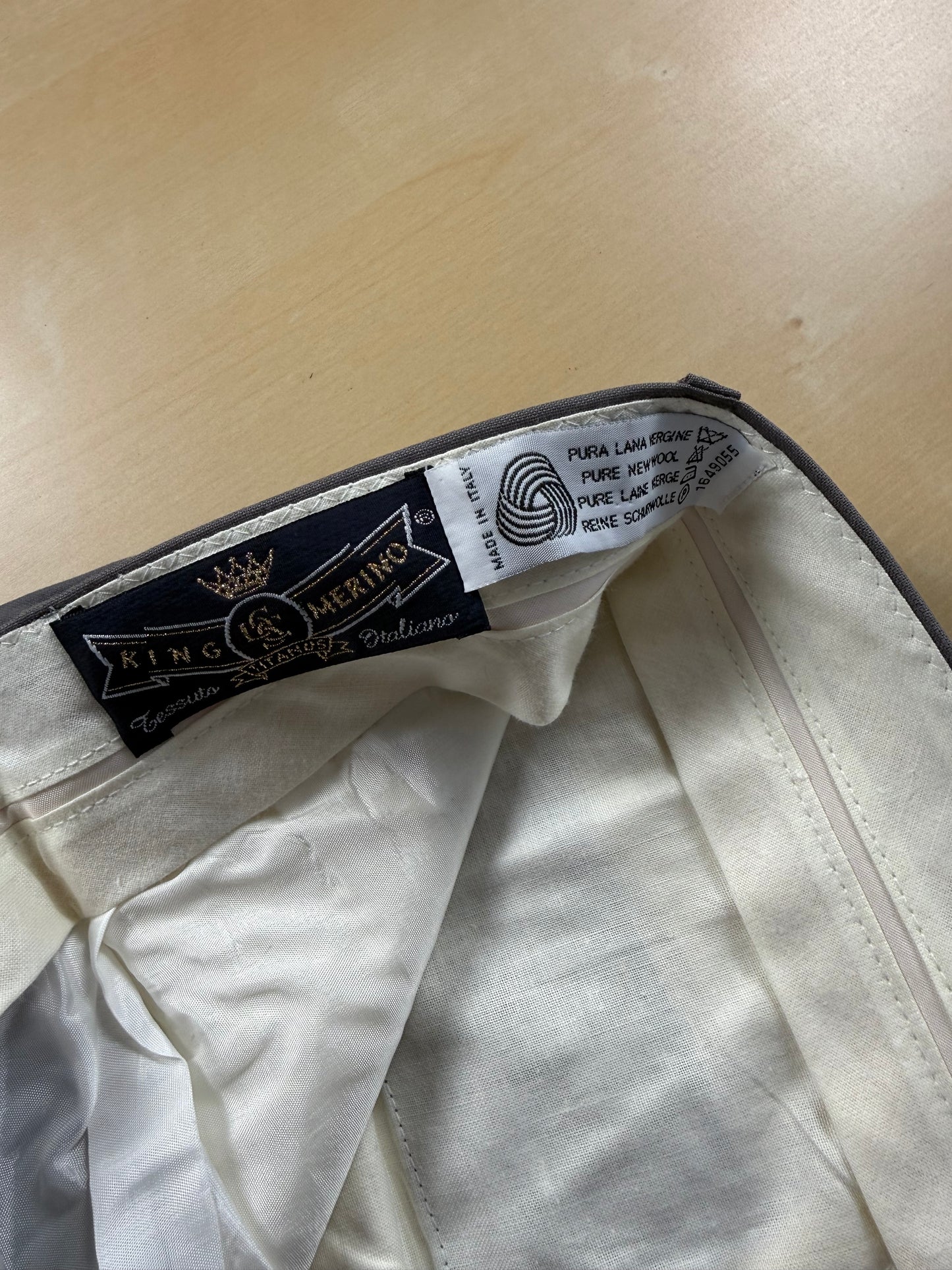 Pantaloni fresco lana grigio-verde petrolio anni ‘80 (NOS) - tg. 50