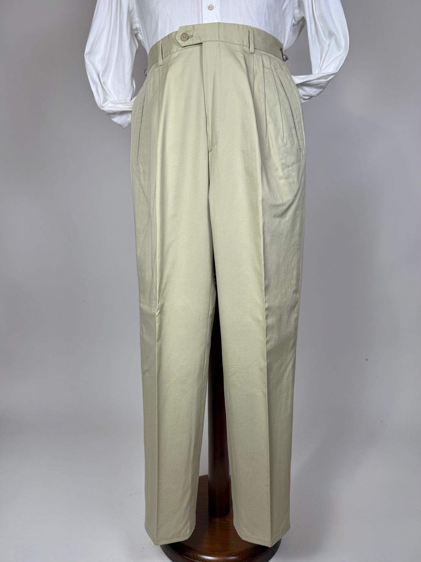 Pantaloni 100% cotone beige sabbia anni ‘80 (NOS) - tg. 46