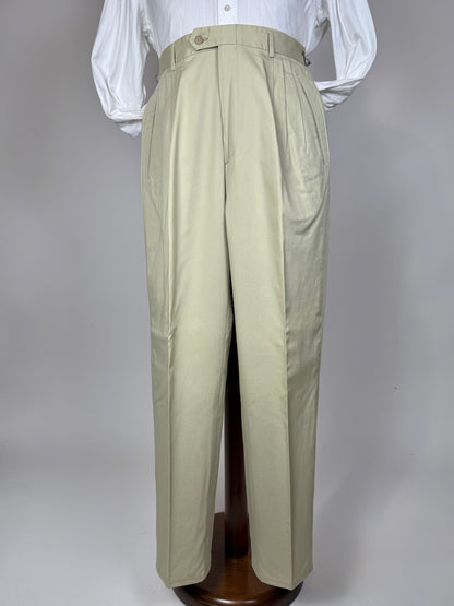 Pantaloni 100% cotone beige sabbia anni ‘80 (NOS) - tg. 46