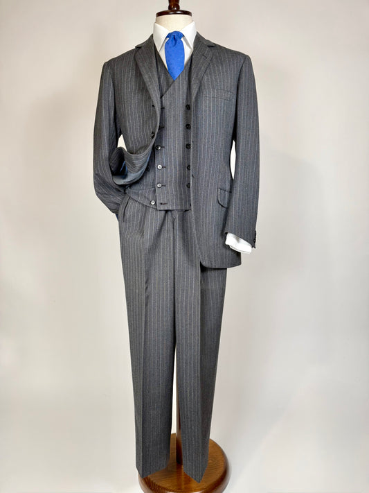 Completo 3 pezzi sartoriale anni ‘50/‘60 panciotto doppiopetto - tg. 44