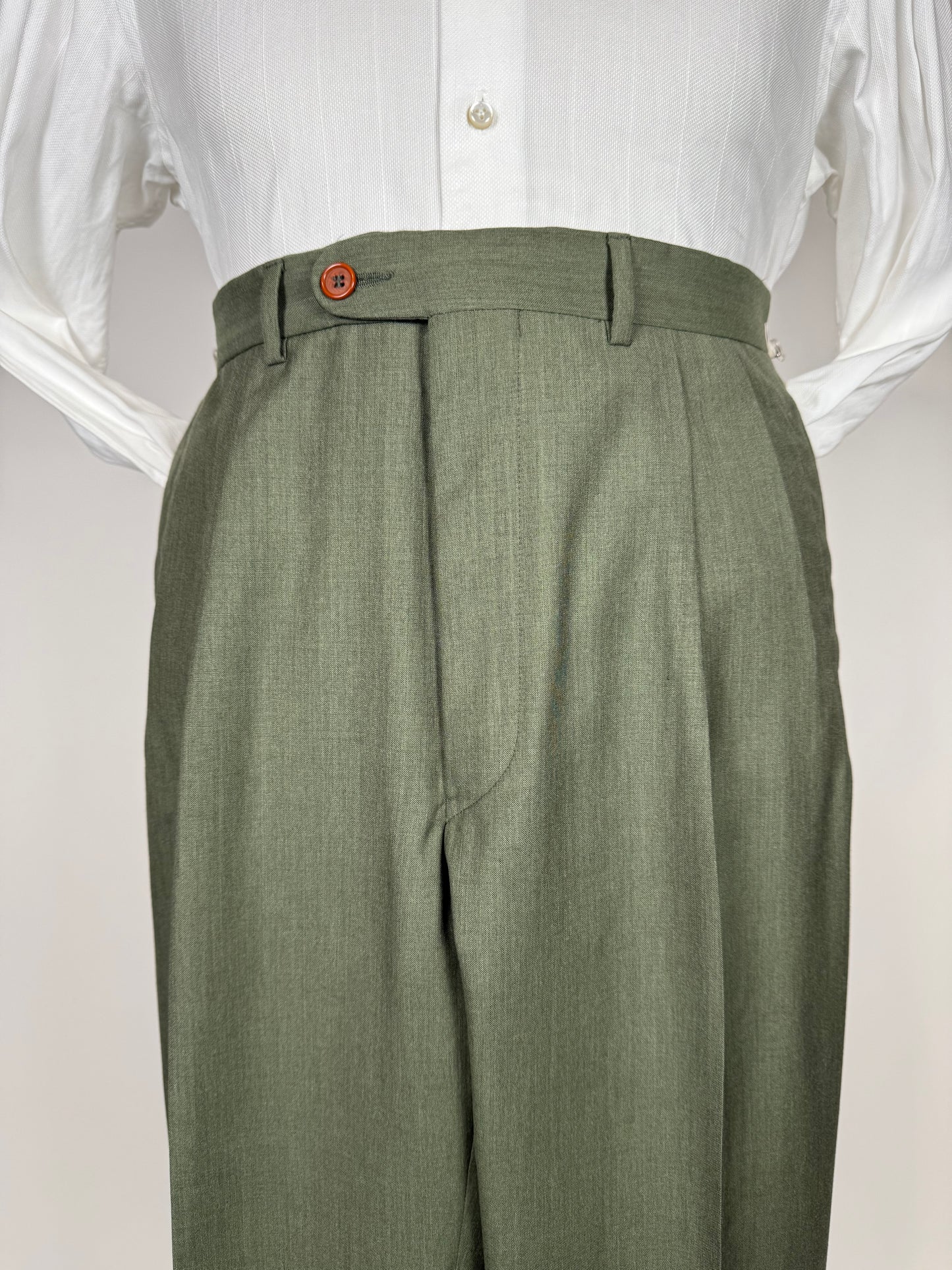 Pantaloni fresco lana verde scuro anni '80 (NOS) - tg. 50