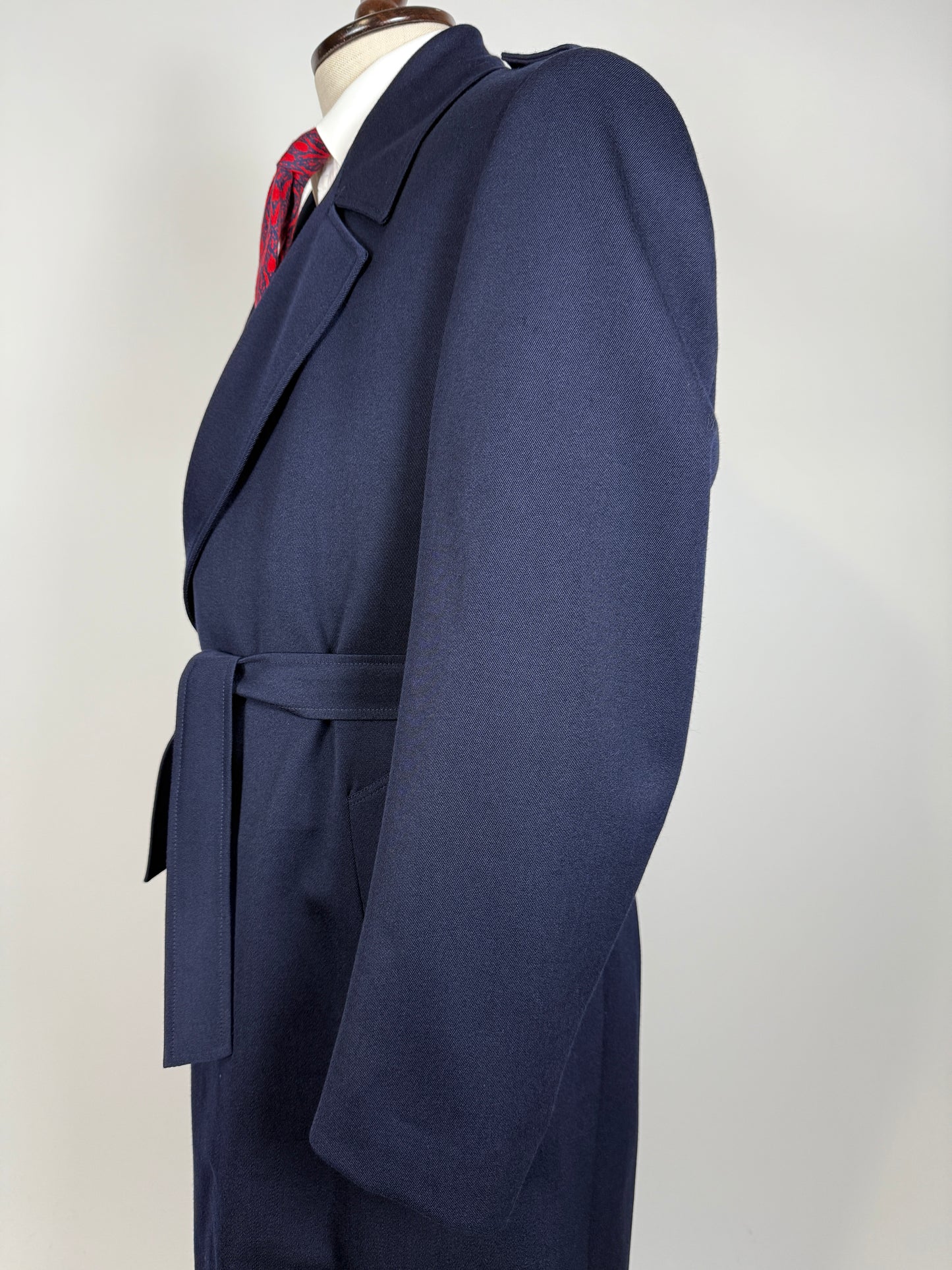 Soprabito anni ‘70 in lana pettinata blu - tg. 48-50