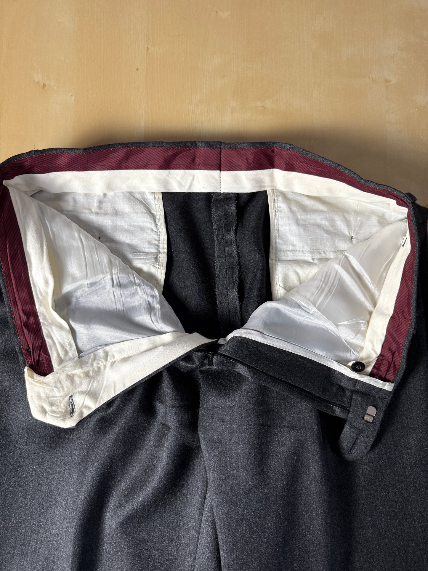 Completo doppiopetto anni ‘80 flanella antracite - tg. 52