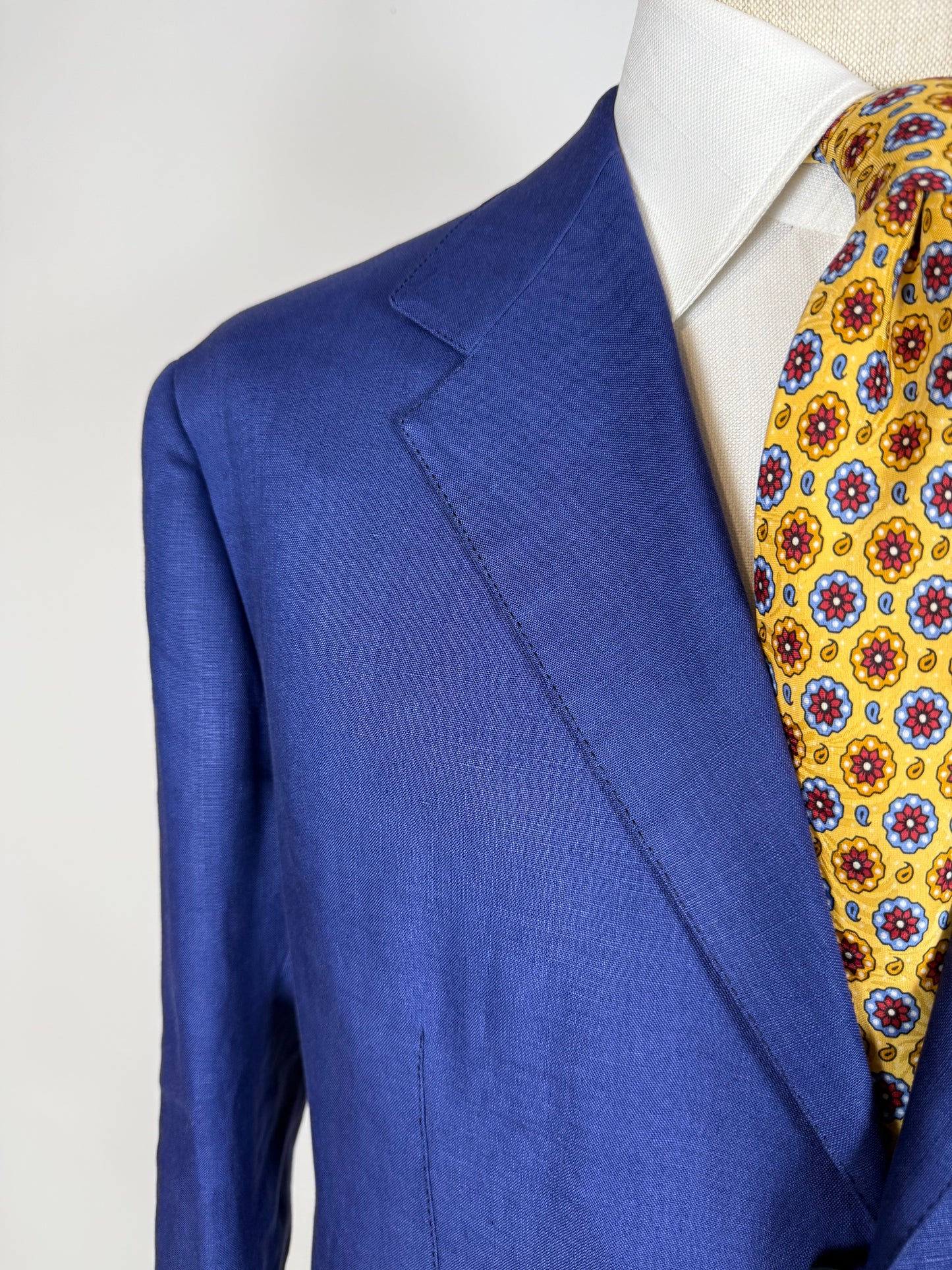 Completo sartoriale F. Di Marco lino irlandese blu (doppio pantalone) - tg. 52 corta