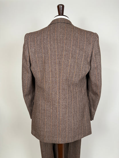 Completo anni ‘70 tweed marrone - tg. 50