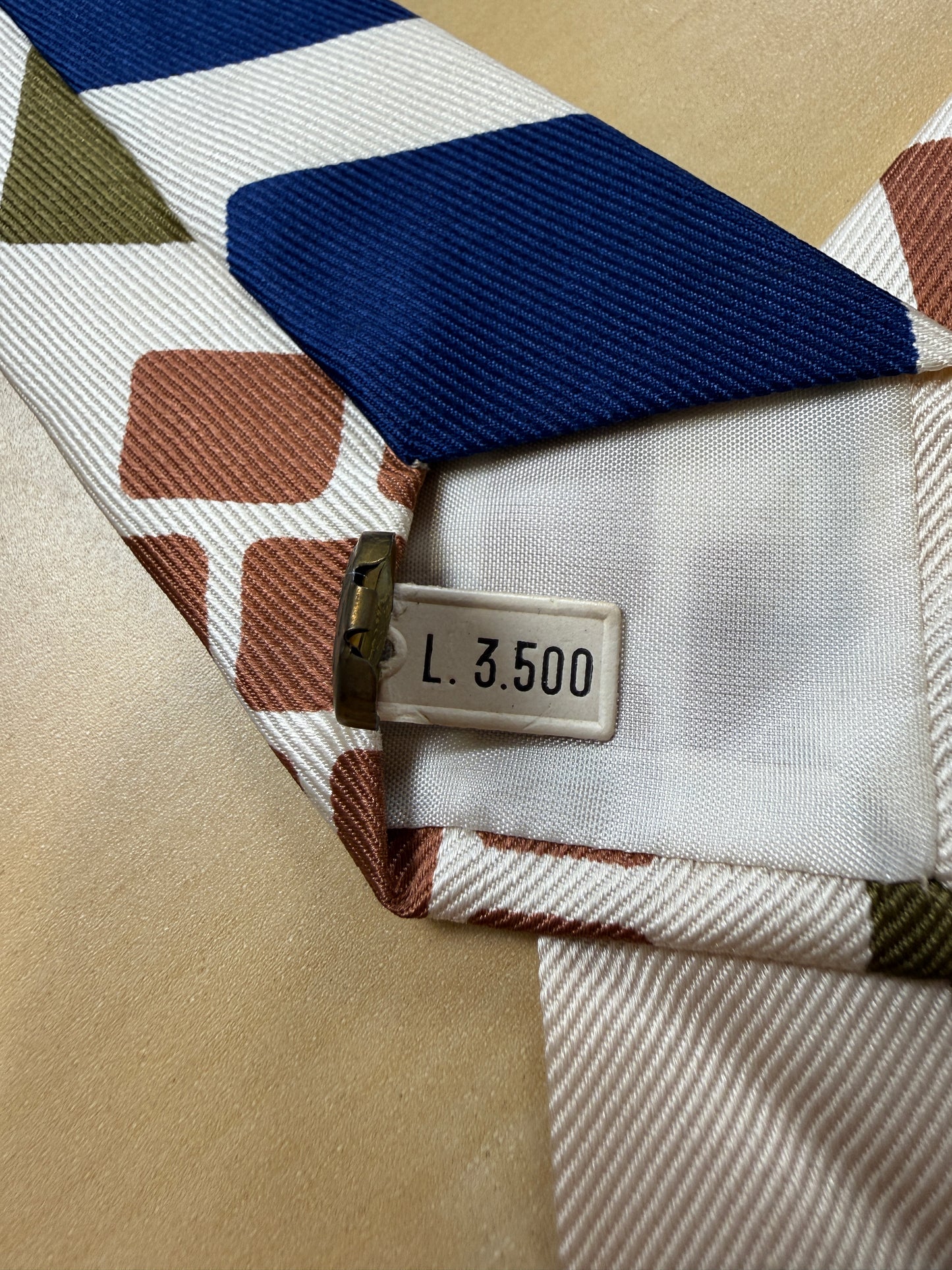 Cravatta anni ‘70 geometrica multicolore (nuova)