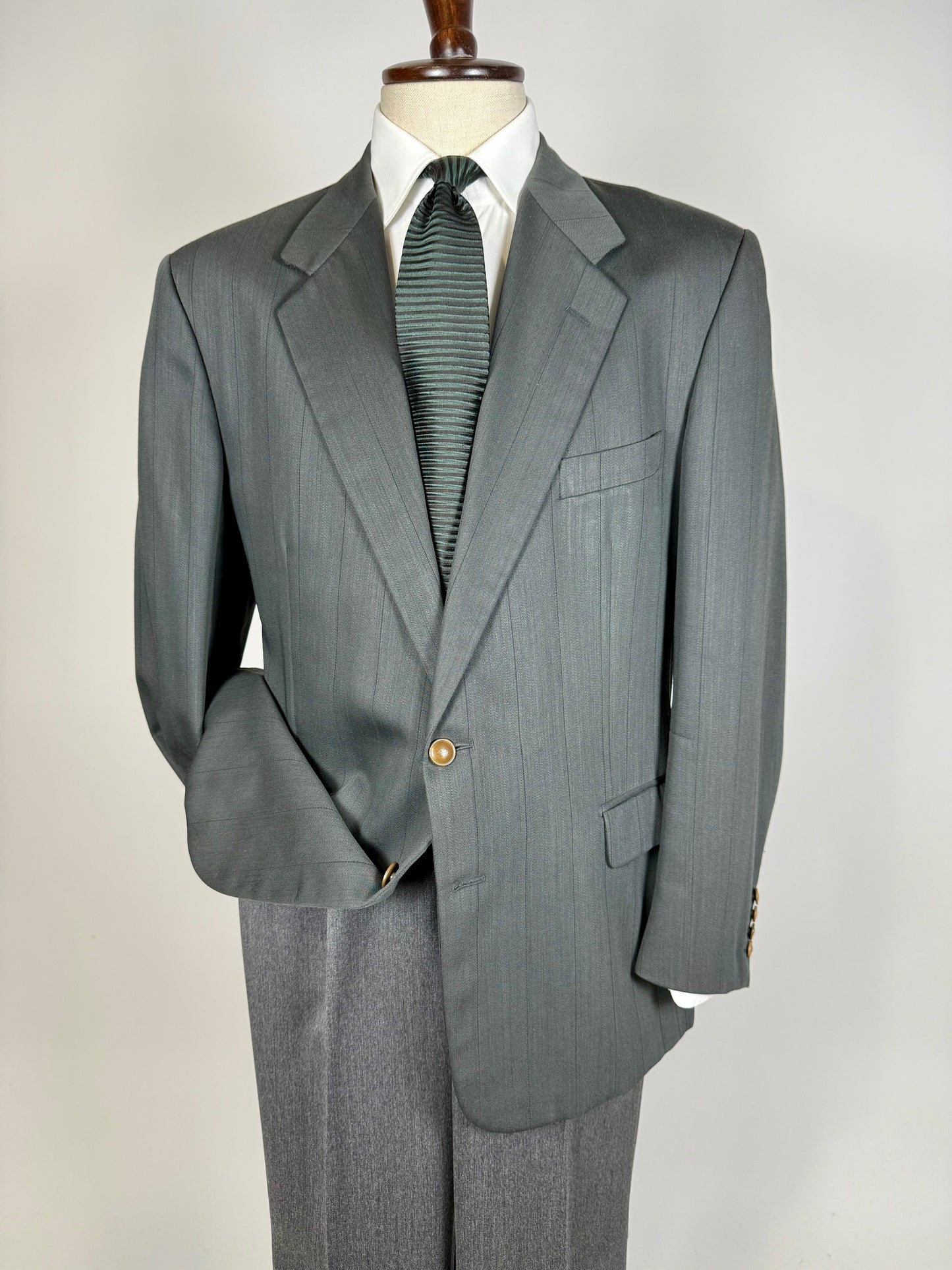 Giacca Yves Saint Laurent anni ‘80 verde petrolio - tg. 52/54