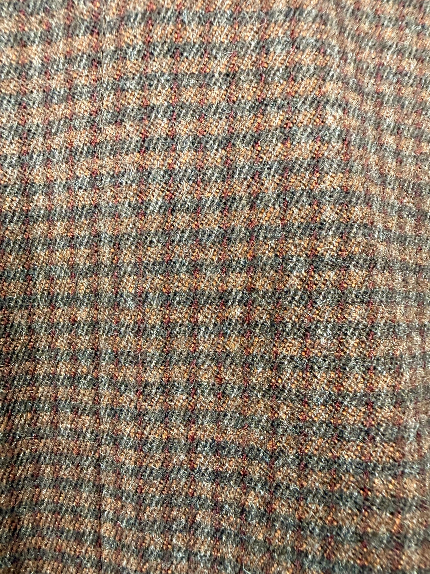 Pantaloni anni ‘70/‘80 flanella quadretti marrone ruggine (NOS) - tg. 44