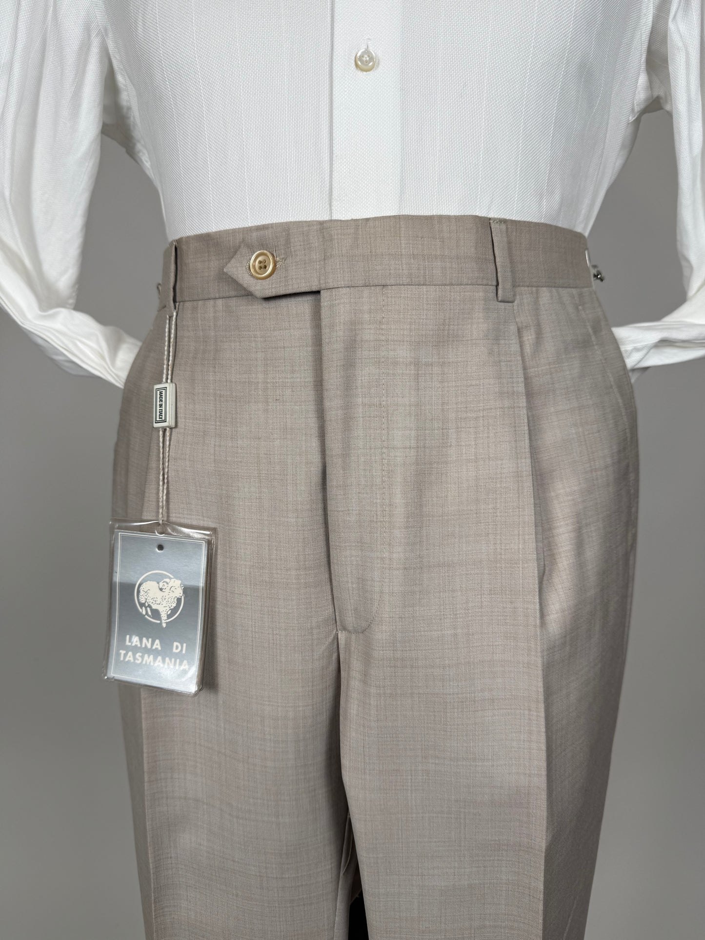 Pantaloni fresco lana beige sabbia anni ‘90 (NOS) - tg. 46