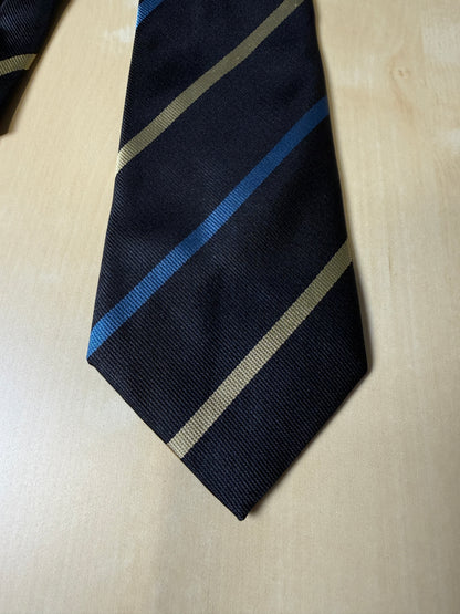 Cravatta regimental navy blu e oro