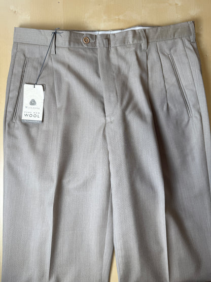Pantalone anni ‘90 in fresco lana beige/cachi (NOS) - tg. 52