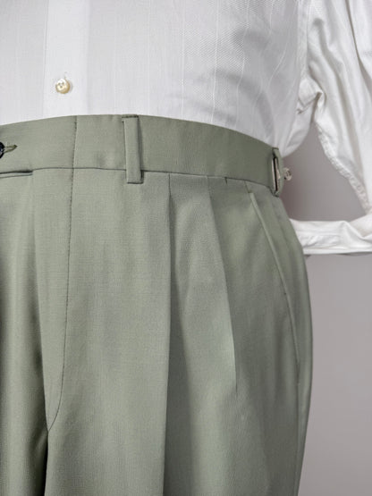 Pantaloni fresco lana verde menta anni '80 (NOS) - tg. 50
