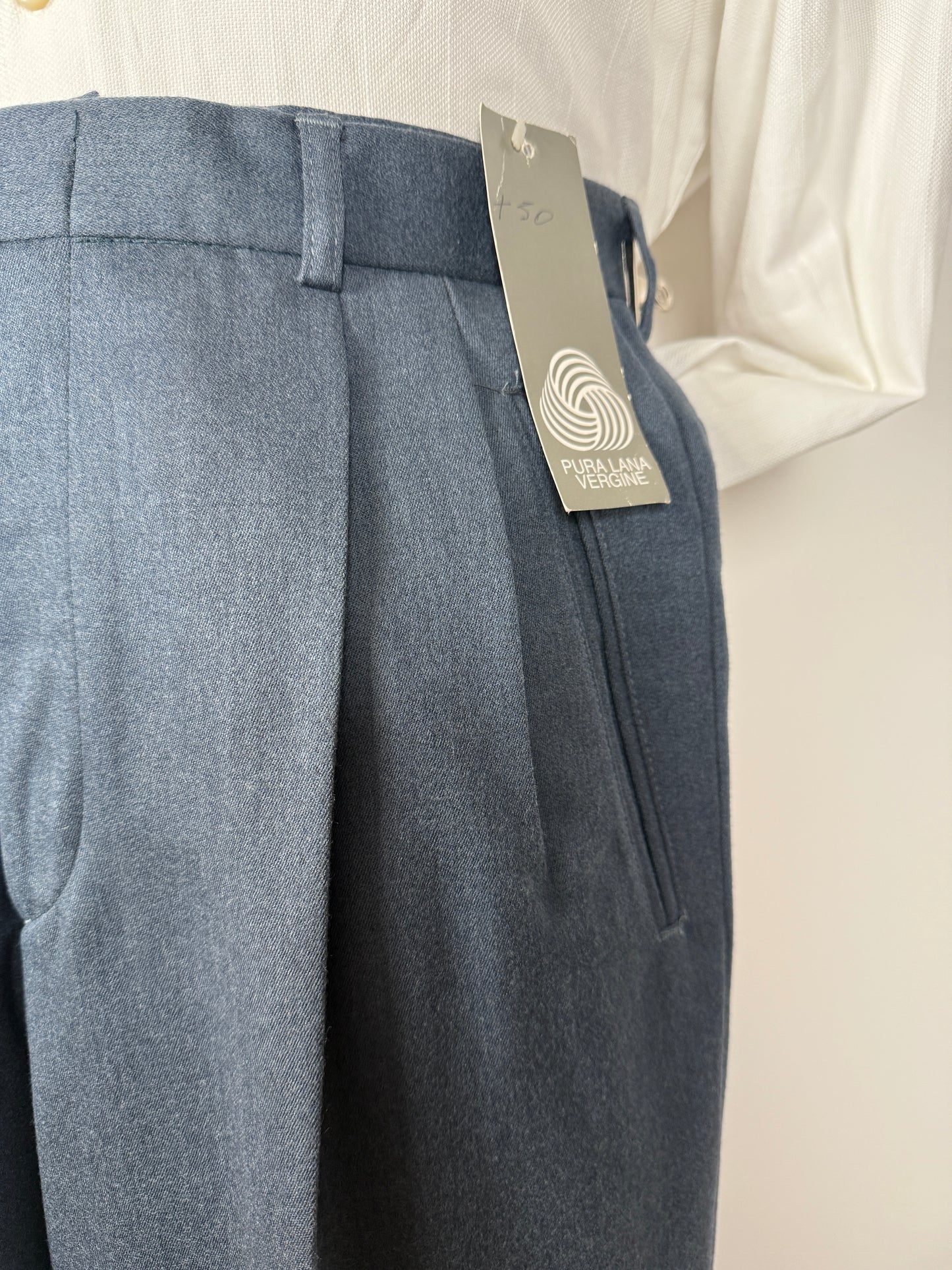 Pantaloni anni ‘80 blu petrolio (NOS) - tg. 46