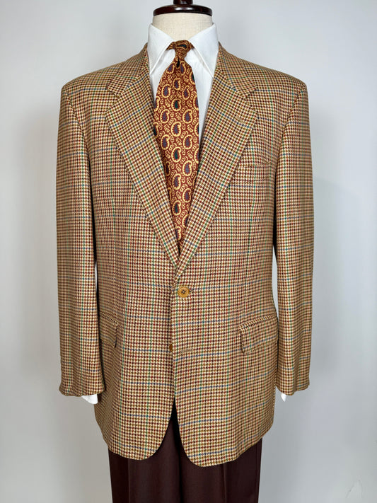 Giacca anni ‘80 pied-de-poule multicolore lana e cashmere - tg. 50/52