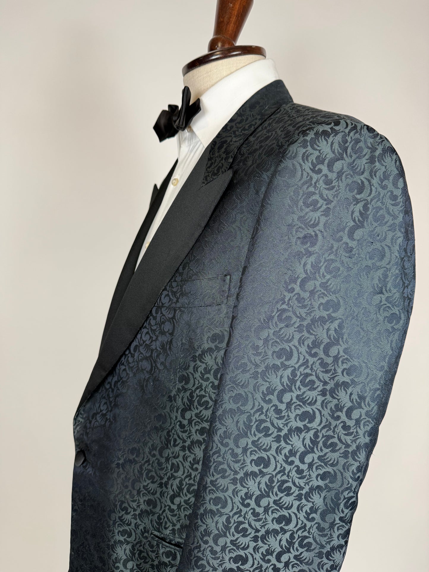 Giacca da smoking Pal Zileri anni '80 in seta shantung damascata - tg. 52
