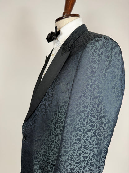 Giacca da smoking Pal Zileri anni '80 in seta shantung damascata - tg. 52