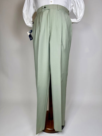 Pantaloni fresco lana verde menta anni '80 (NOS) - tg. 50
