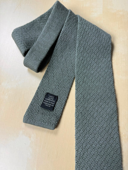 Cravatta Yves Saint Laurent tricot verde salvia