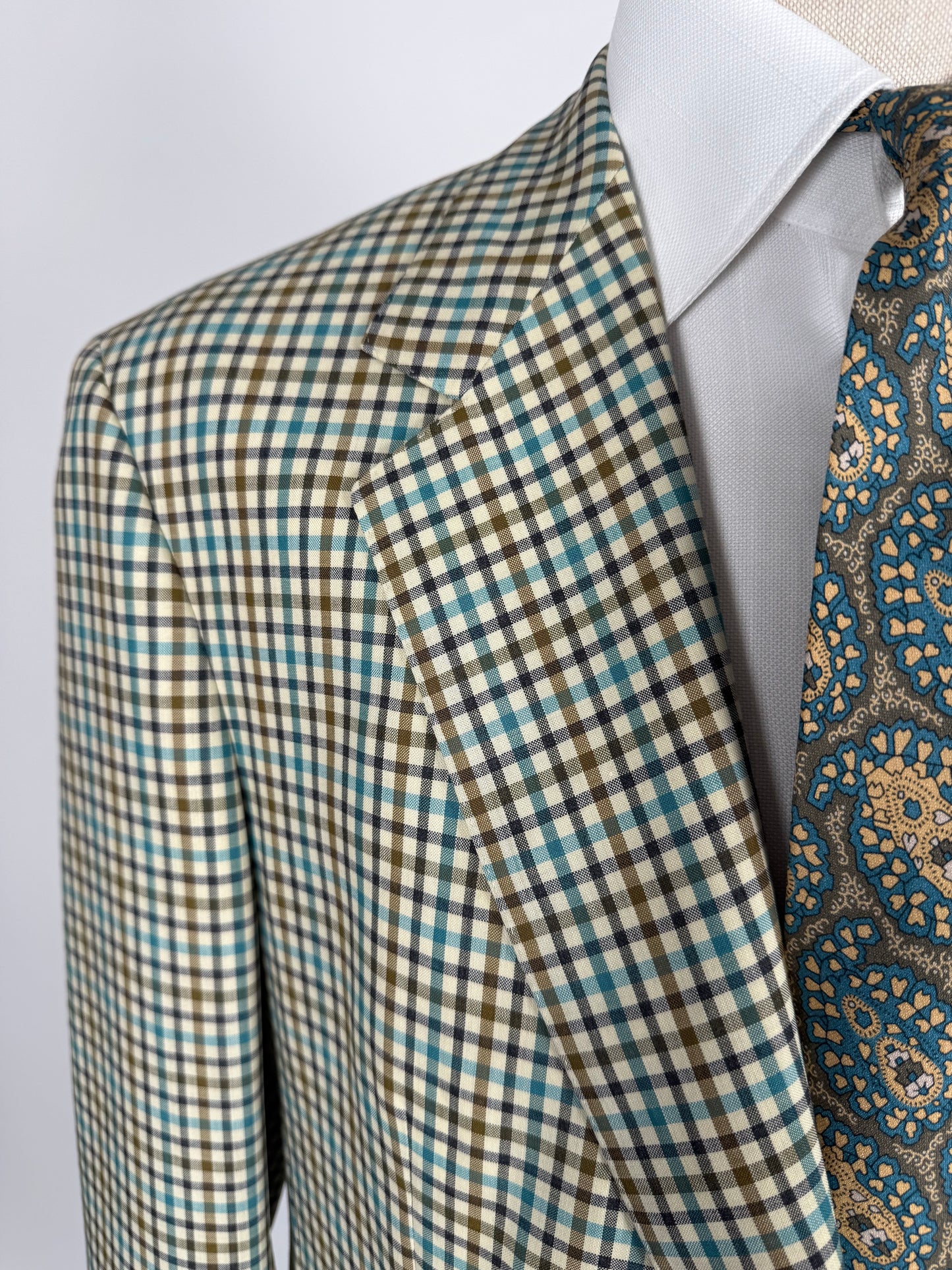 Giacca Ermenegildo Zegna quadretti fresco lana mezza fodera - tg. 52