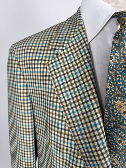 Giacca Ermenegildo Zegna quadretti fresco lana mezza fodera - tg. 52