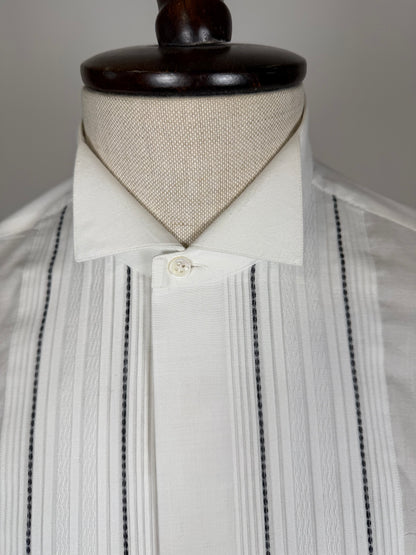 Camicia da sera collo diplomatico sparato plissettato - M collo 41