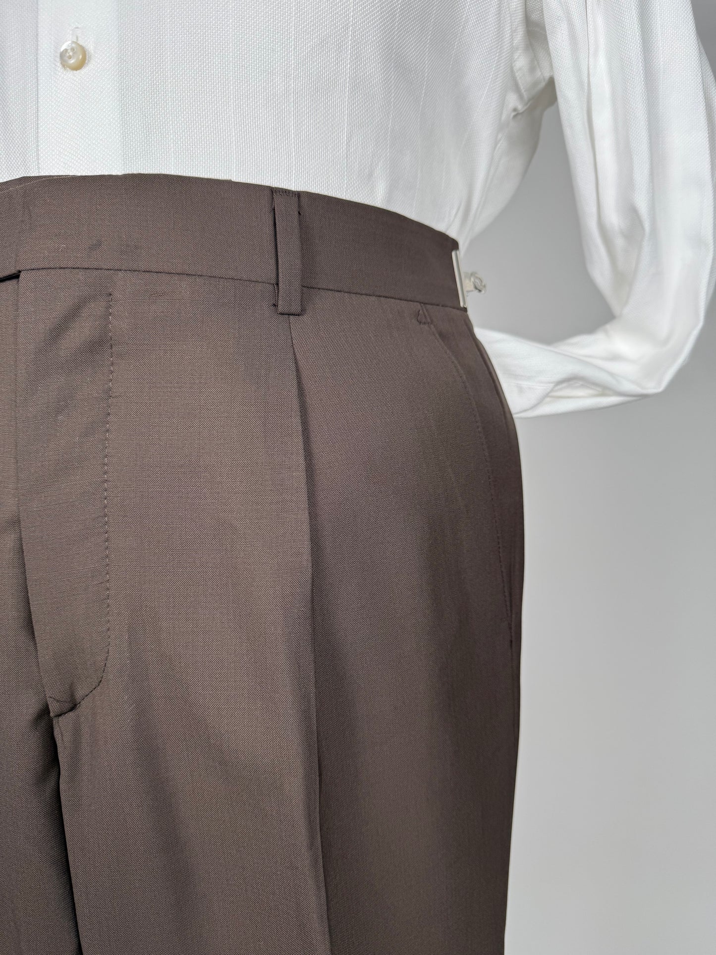 Pantaloni fresco lana marrone cacao (NOS) - tg. 48