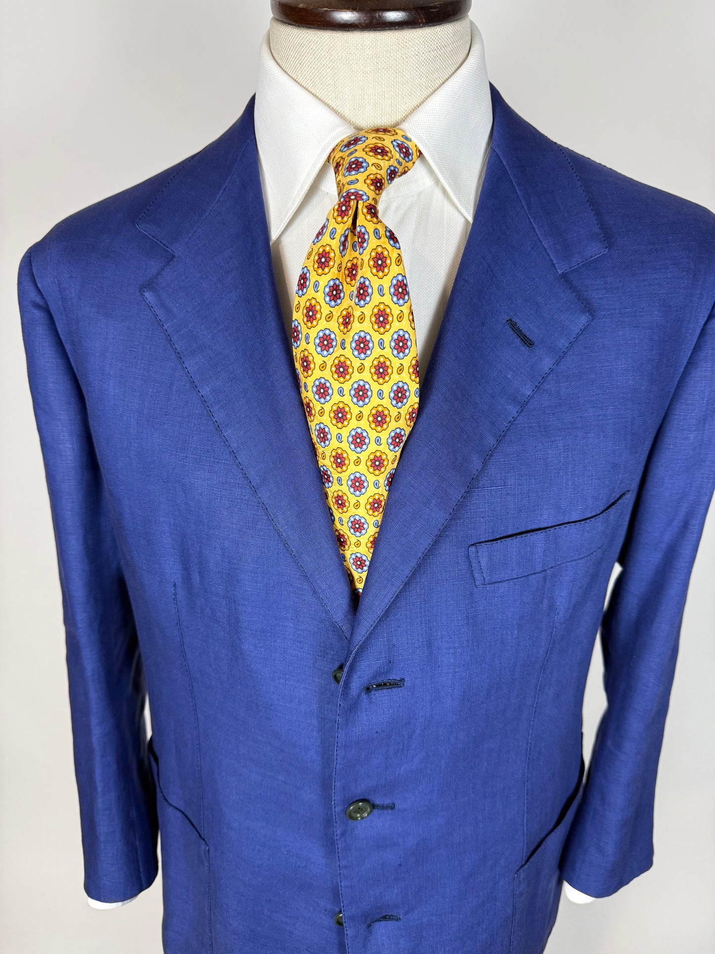 Completo sartoriale F. Di Marco lino irlandese blu (doppio pantalone) - tg. 52 corta