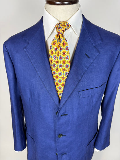 Completo sartoriale F. Di Marco lino irlandese blu (doppio pantalone) - tg. 52 corta