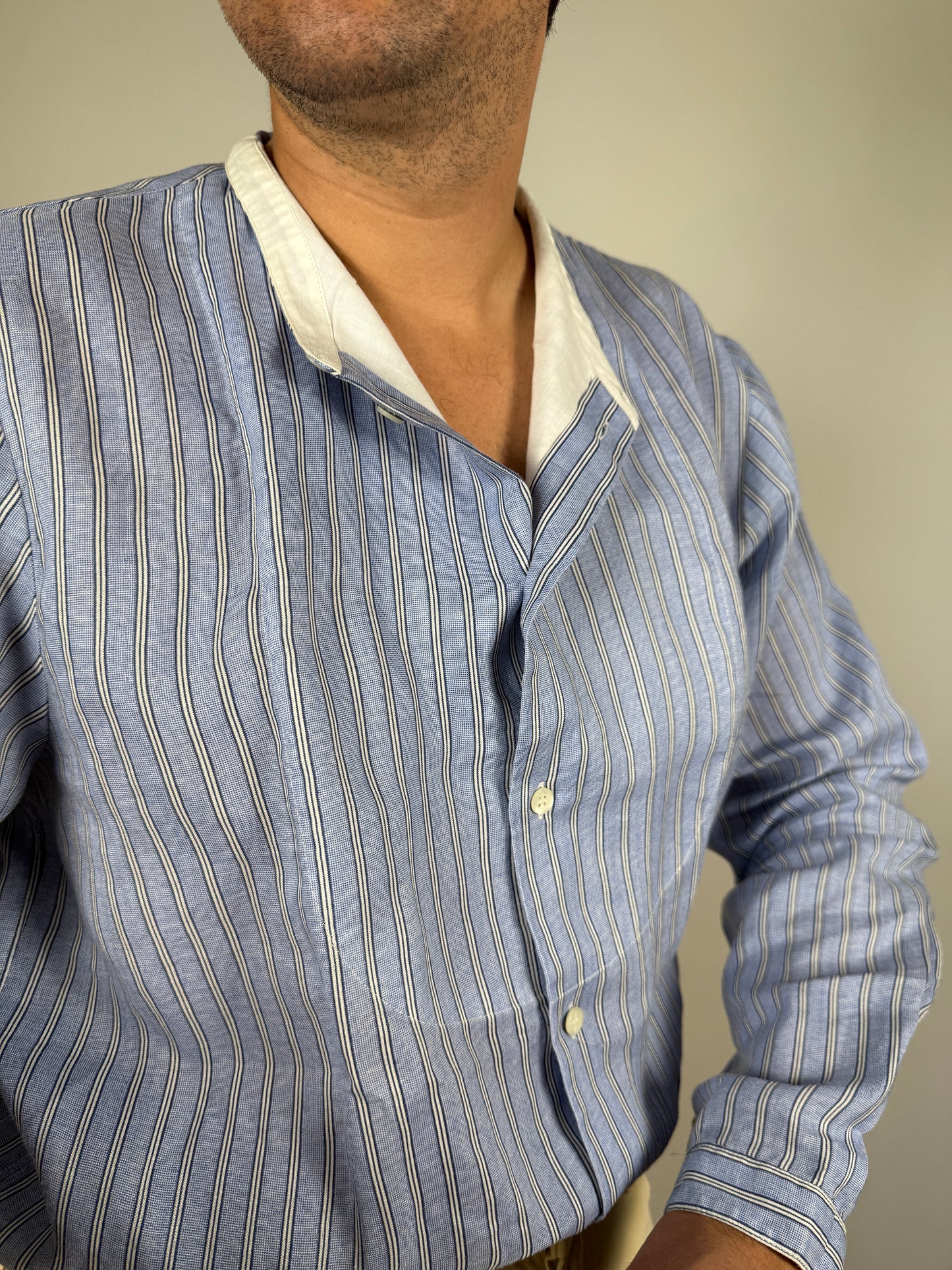 Camicia CP company in ramia con collo coreano (SS 2004) - L