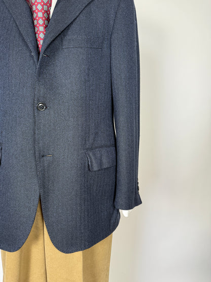 Giacca in puro cashmere spigato tessuto Loro Piana - tg. 50