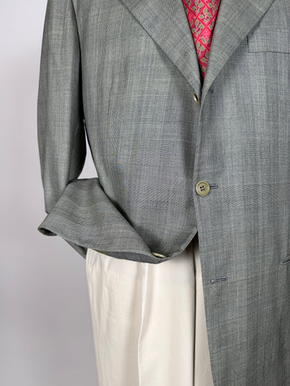 Giacca Kiton fresco lana 14 micron verde salvia - tg. 52/54