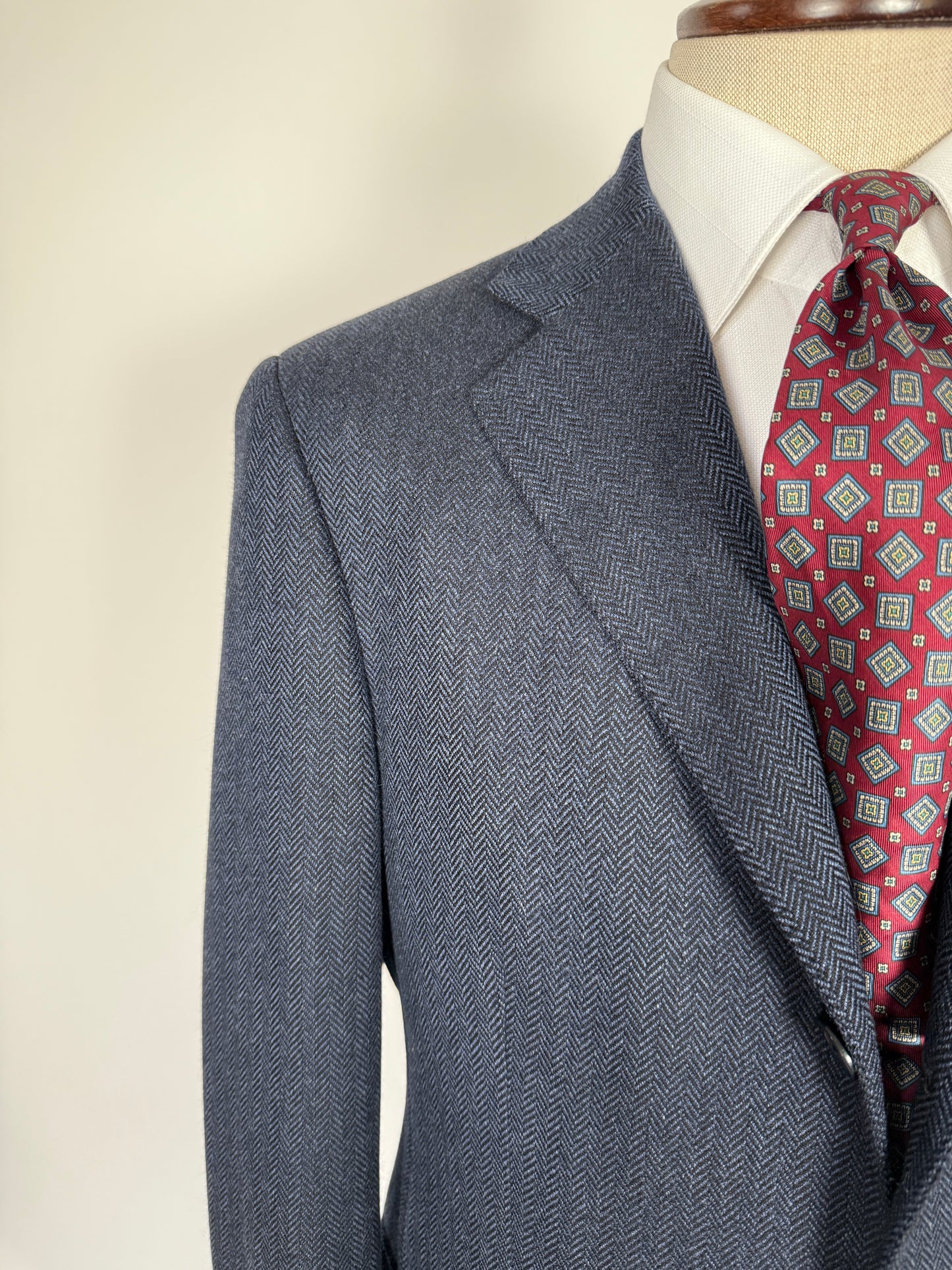 Giacca in puro cashmere spigato tessuto Loro Piana - tg. 50