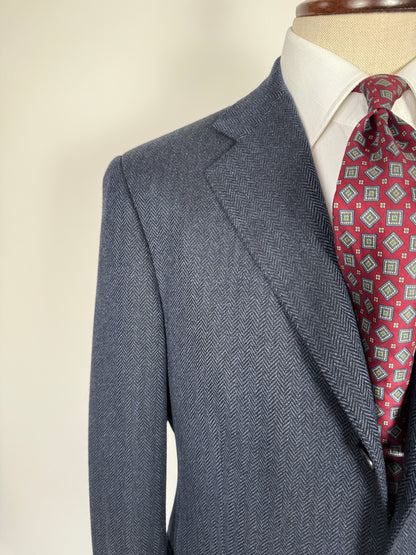 Giacca in puro cashmere spigato tessuto Loro Piana - tg. 50