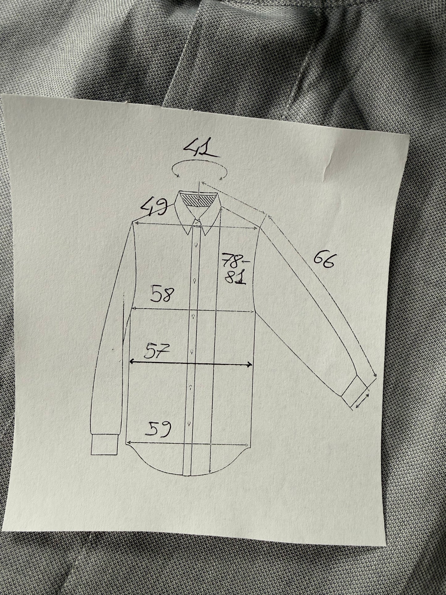 Camicia da sera in piquet grigio collo diplomatico - M collo 41