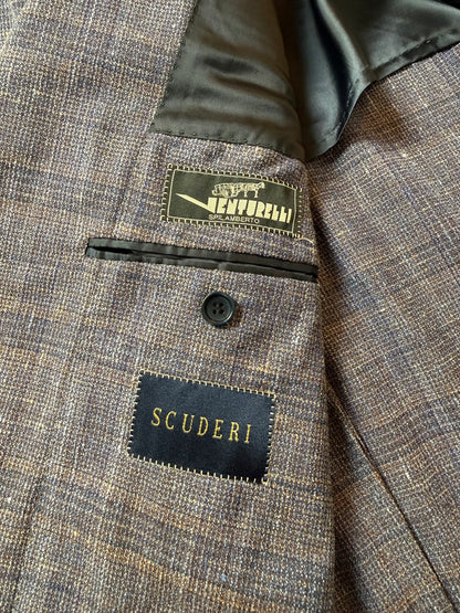 Giacca estiva in hopsack lana seta lino e cotone lilla - tg. 54