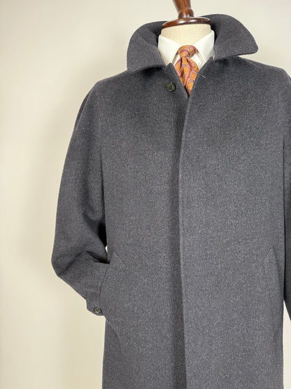 Cappotto raglan in panno lana e cashmere grigio fumo - tg. 54-58