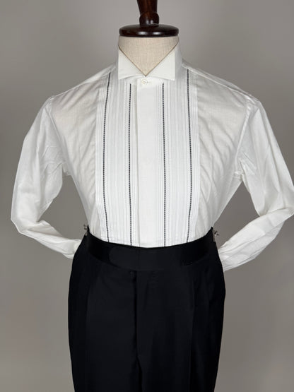 Camicia da sera collo diplomatico sparato plissettato - M collo 41
