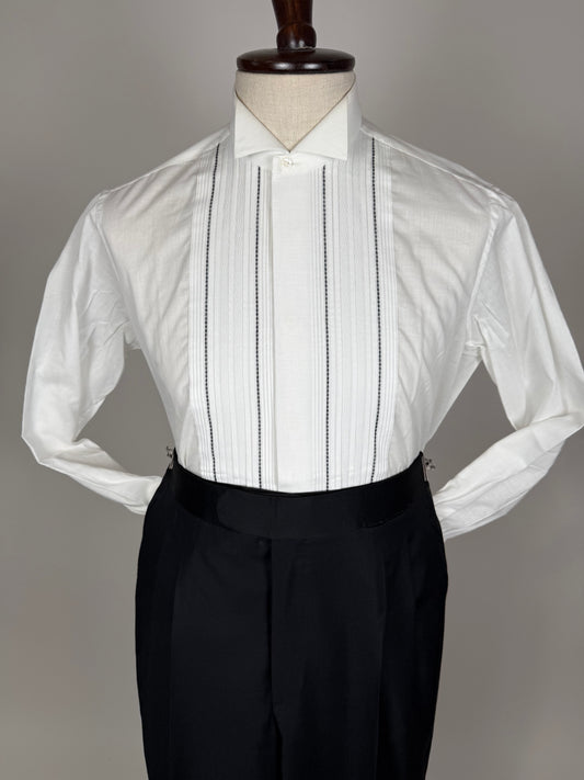 Camicia da sera collo diplomatico sparato plissettato - M collo 41