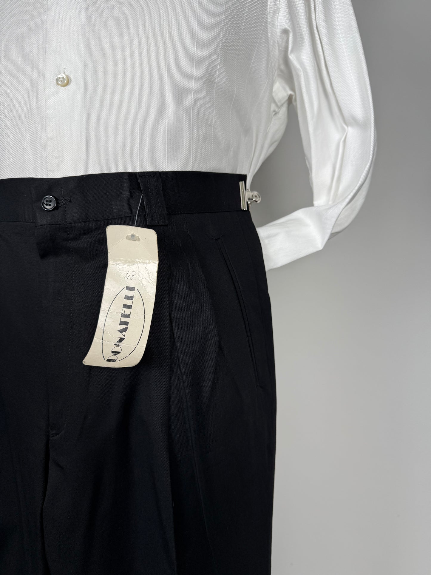 Pantaloni anni '80 in cotone nero (NOS) - tg. 48