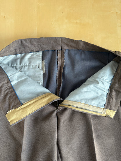 Pantaloni sartoriali anni ‘70 in twill pettinato marrone chiaro (NOS) - tg. 46