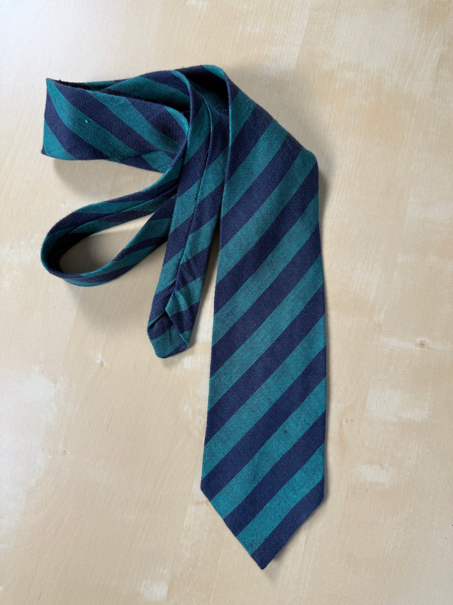 Cravatta Ermenegildo Zegna regimental in lino