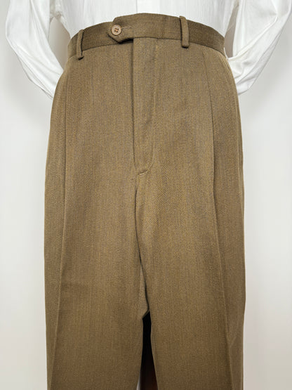 Pantaloni anni ‘80 in covert verde cachi - tg. 52