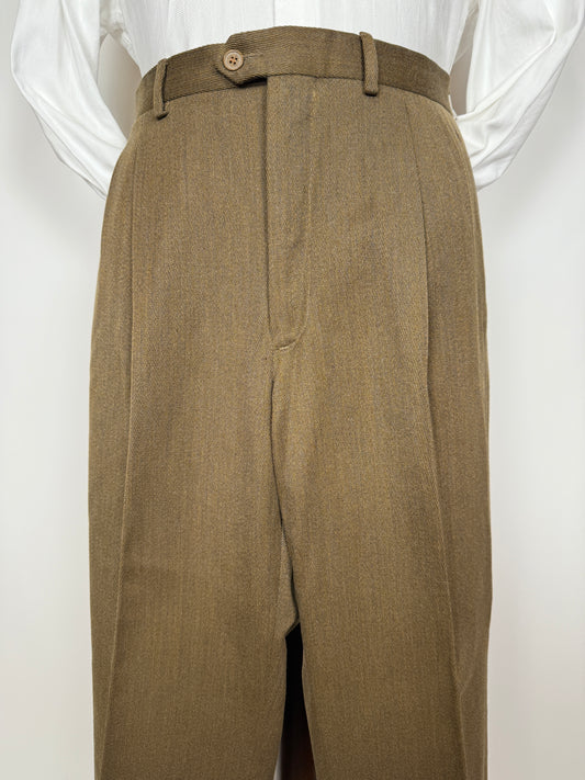 Pantaloni anni ‘80 in covert verde cachi - tg. 52