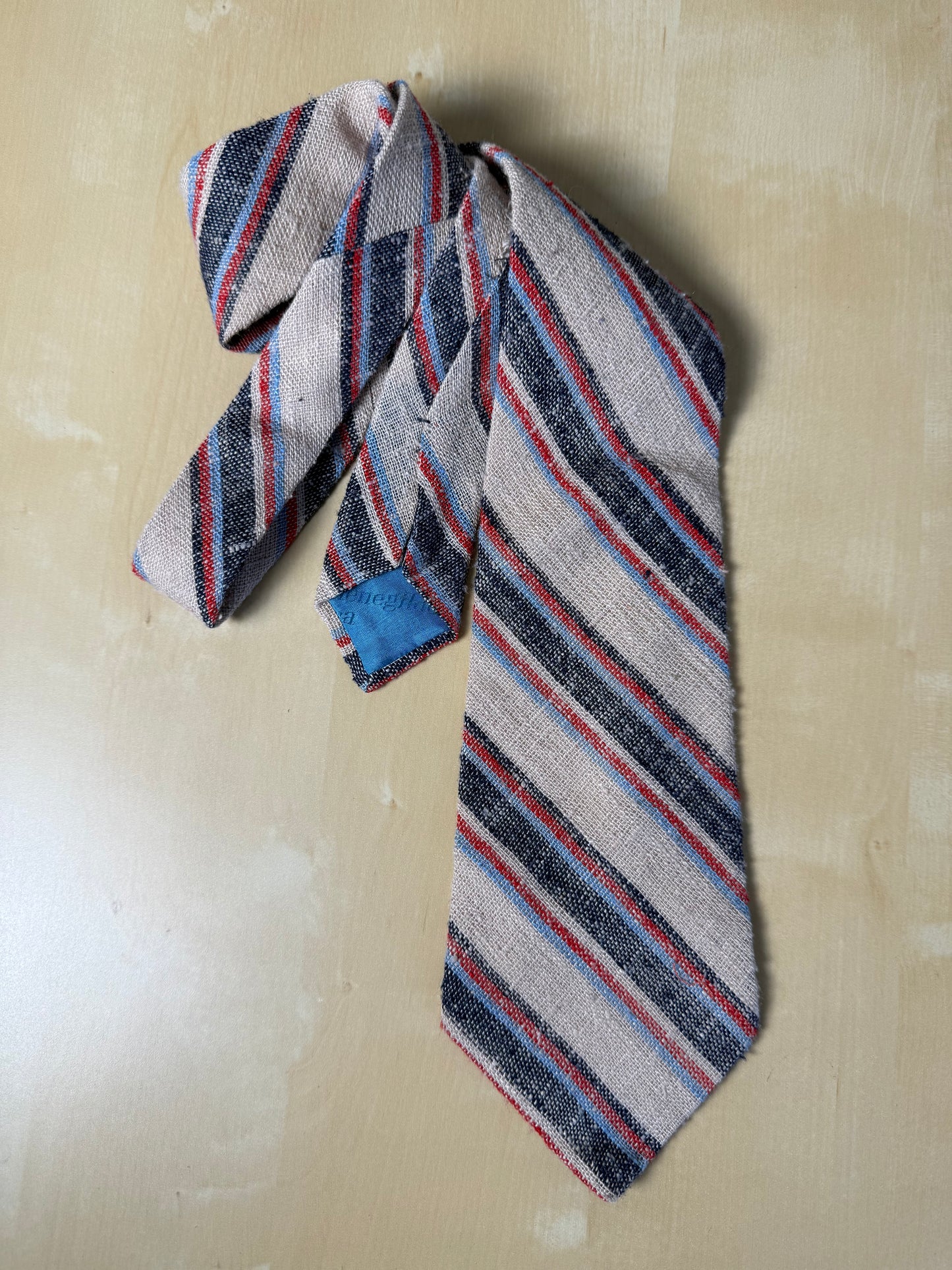 Cravatta Ermenegildo Zegna seta grezza righe
