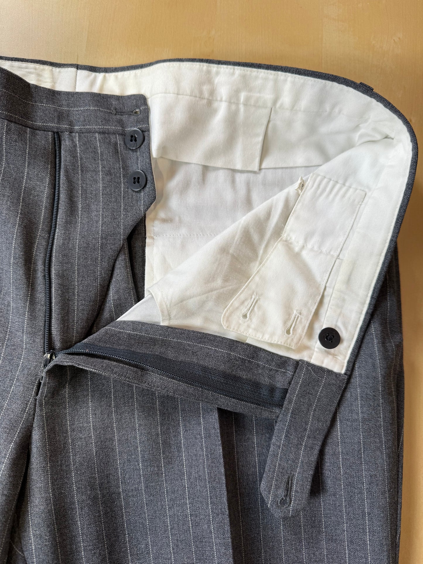 Completo estivo Sartoria Partenopea fresco lana grigio gessato - tg. 50/52
