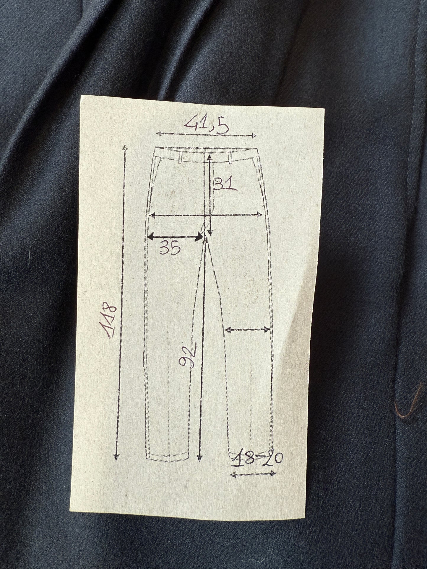 Pantaloni anni ‘80 flanella blu petrolio (NOS) - tg. 46/48