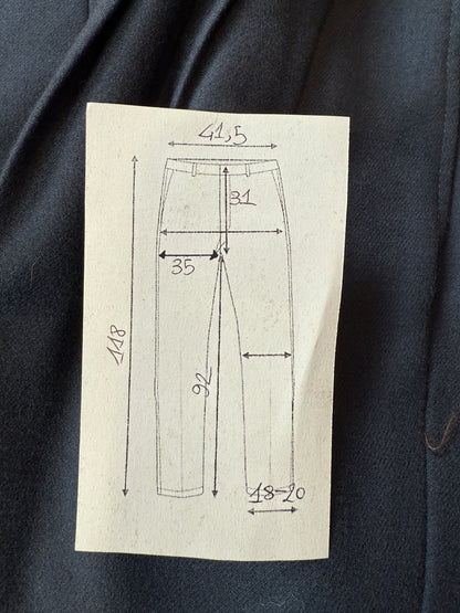 Pantaloni anni ‘80 flanella blu petrolio (NOS) - tg. 46/48