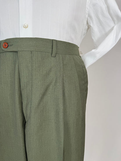 Pantaloni fresco lana verde scuro anni '80 (NOS) - tg. 54/56